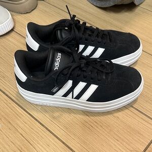 Adidas Women’s VL Court Platform Black and White Sneakers